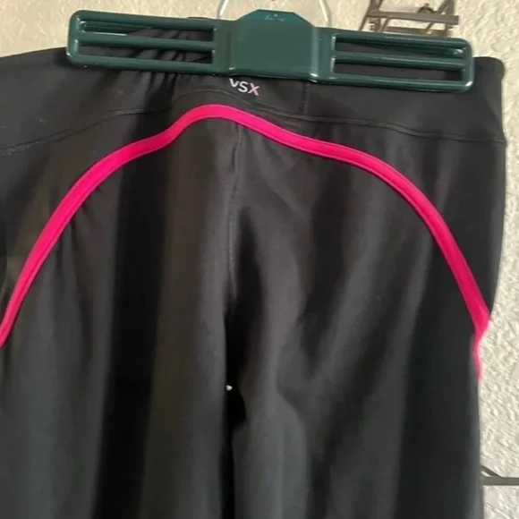 Victorias Secret VSX Leggings Womens Small Knockout Workout Black Pink - Picture 3 of 11